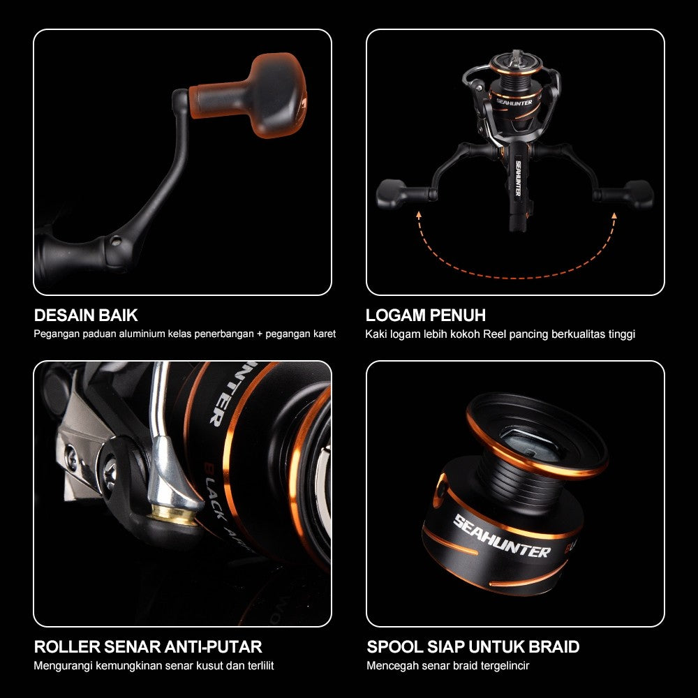 SeaHunter Black Arrow Power Handle Spinning Reel 13KG Drag Lightweight Professional 1PC