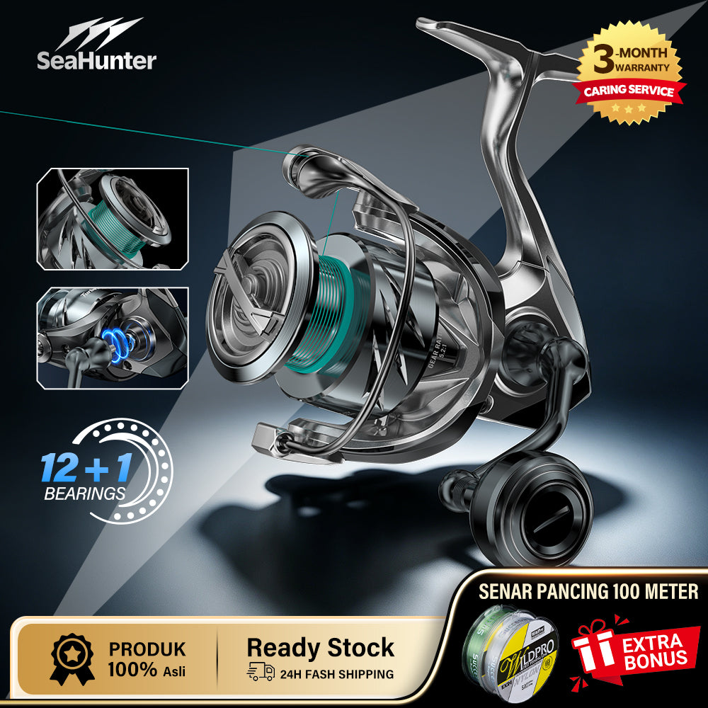 SeaHunter Turbo MAX Spinning Reel 12+1BB 15KG Drag Carbon Fiber Frame Waterproof