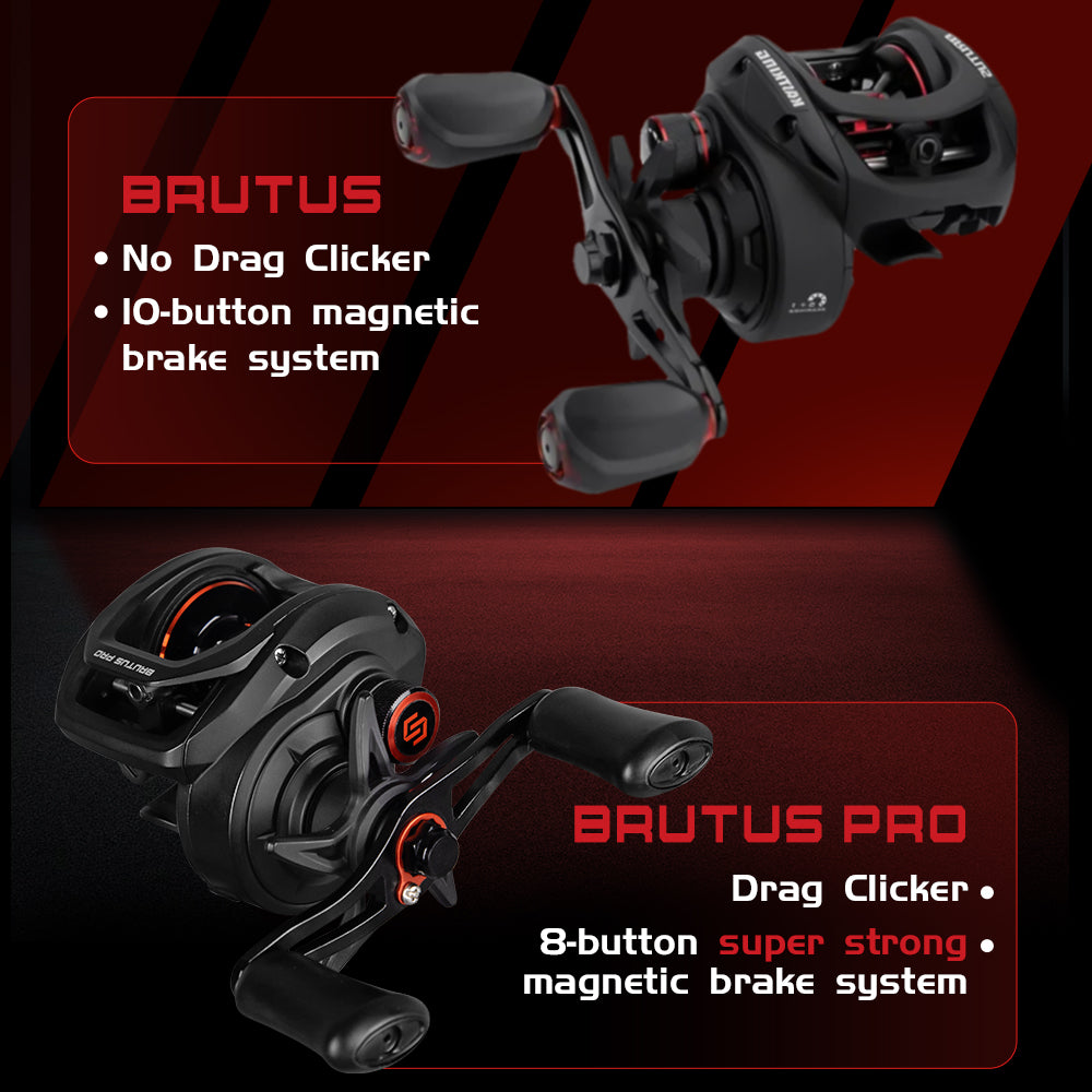 SeaHunter x KastKing Brutus Pro BC Reel Drag Clicker 7.2:1 Saltwater Casting Reel 1PC