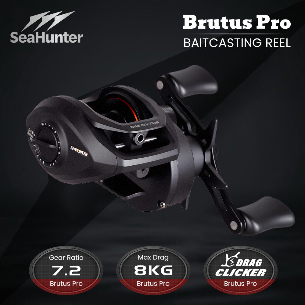 SeaHunter x KastKing Brutus Pro BC Reel Drag Clicker 7.2:1 Saltwater Casting Reel 1PC