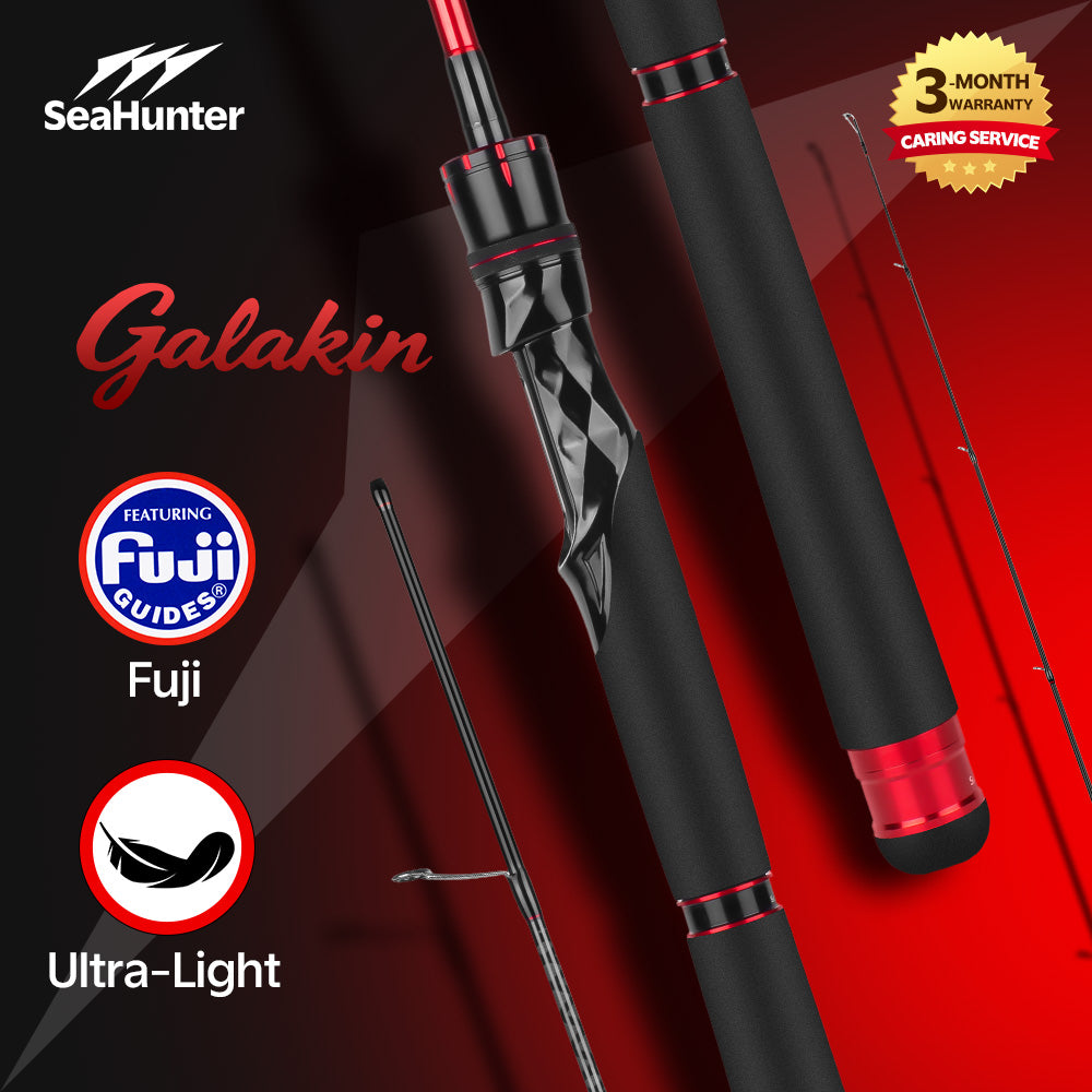 SeaHunter Galakin Carbon Fishing Rod Fuji Guides Ultra Light Portable Spinning Casting Pole