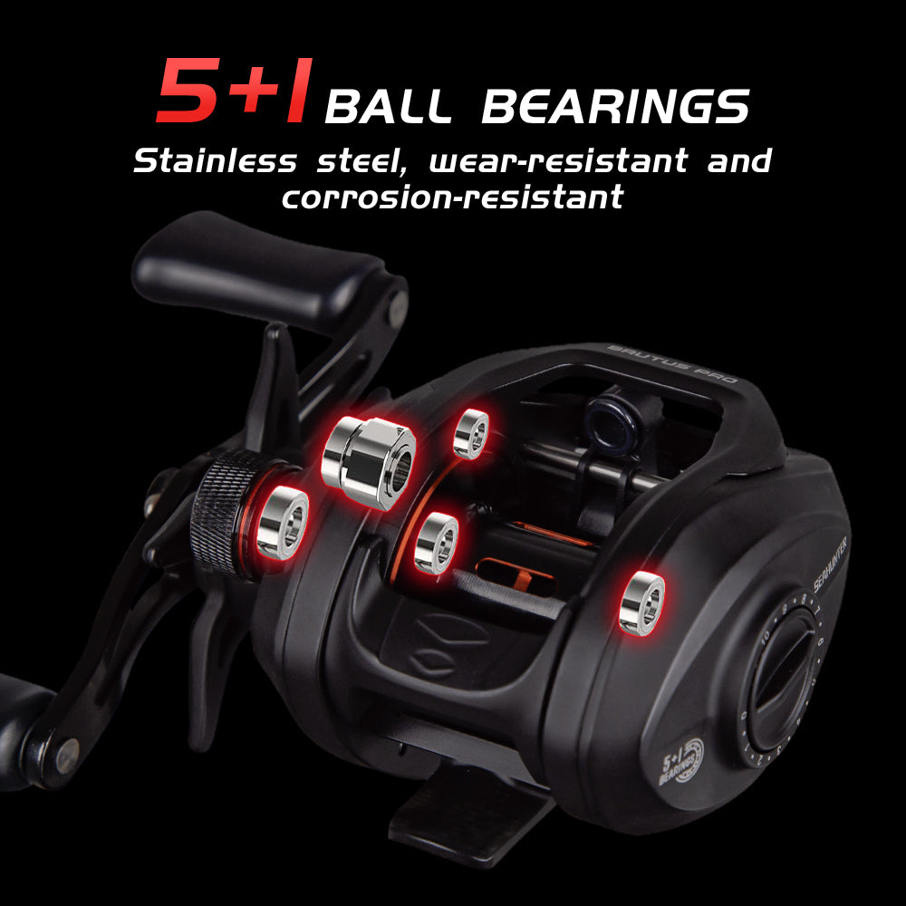 SeaHunter x KastKing Brutus Pro BC Reel Drag Clicker 7.2:1 Saltwater Casting Reel 1PC