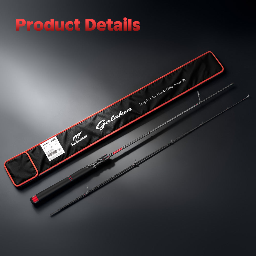 SeaHunter Galakin Carbon Fishing Rod Fuji Guides Ultra Light Portable Spinning Casting Pole