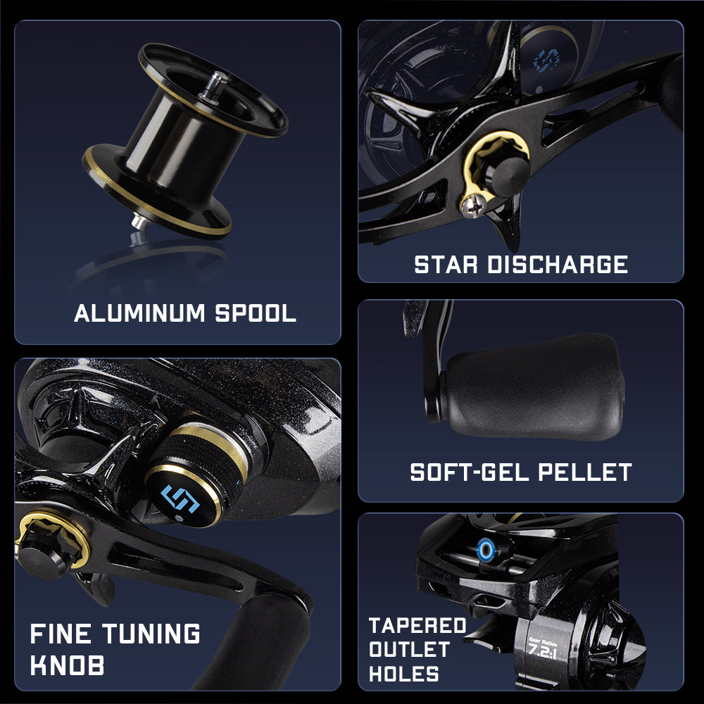 SeaHunter Blue Shark BC Reel 150g Ultralight Drag Clicker 7.2:1 High Speed 1PC