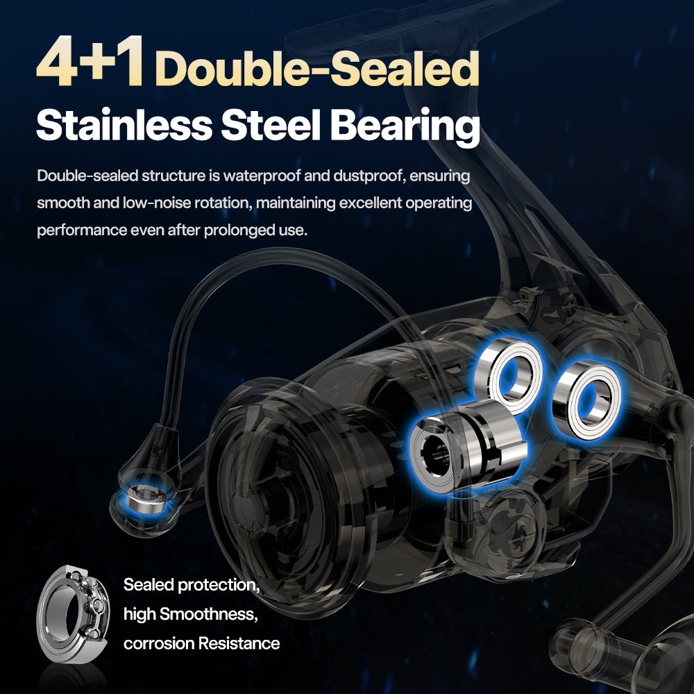 SeaHunter Nebula Spinning Reel Ultra Slow Oscillation Waterproof Metal Handle Long Cast