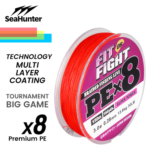 SeaHunter Fit or Fight PE X8 150M 300M Japanese Braided Fishing Line Saltwater 1PC