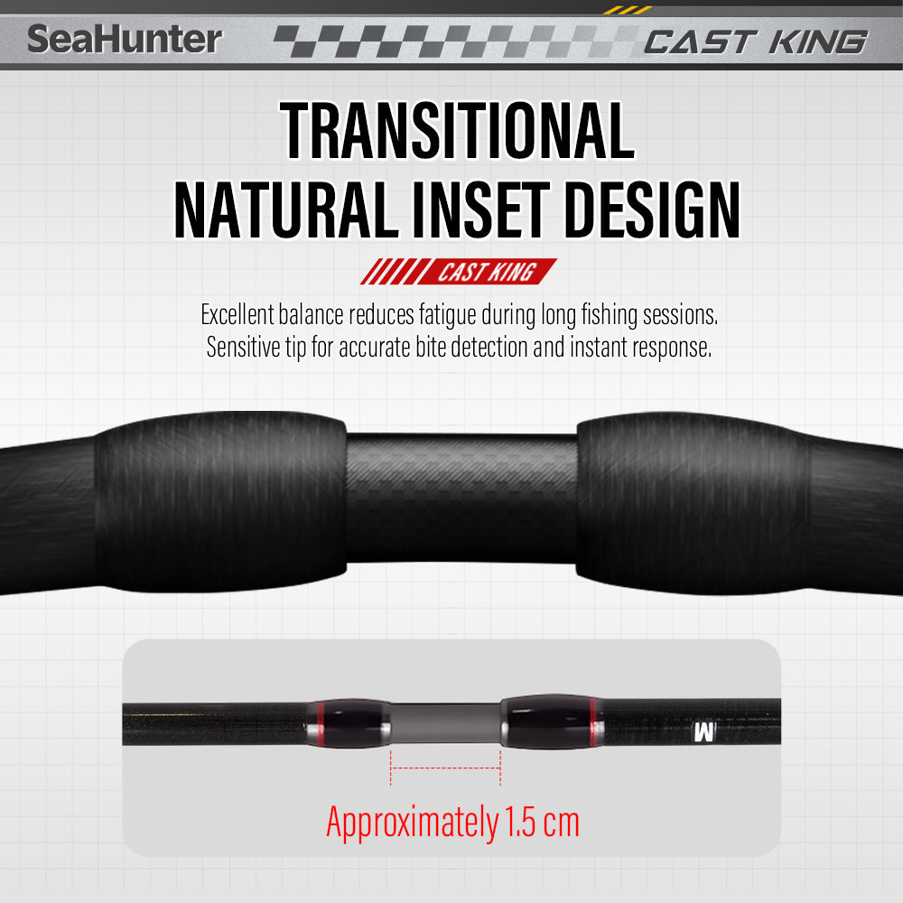 SeaHunter CAST KING Double Tip Carbon Fishing Rod Fuji Guides Casting Spinning Pole