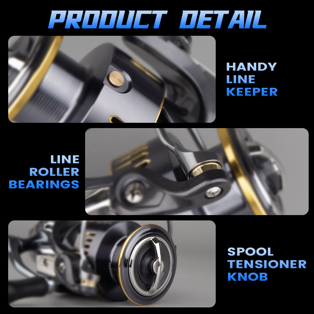SeaHunter Turbo Pro Spinning Reel 15kg Max Drag Power Handle CNC Spool Saltwater Freshwater Fishing Reel 1PC