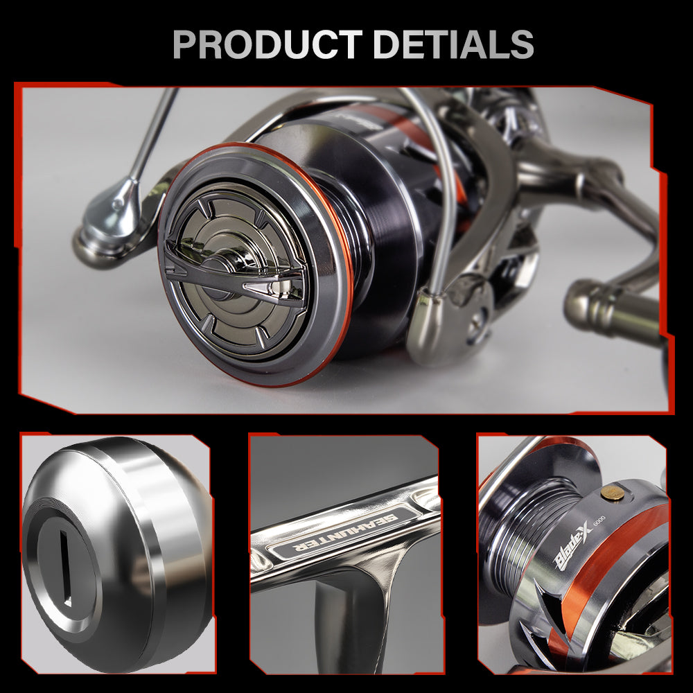 SeaHunter Blade X Metal Spinning Reel Power Handle 10KG Drag Saltwater Durable 1PC