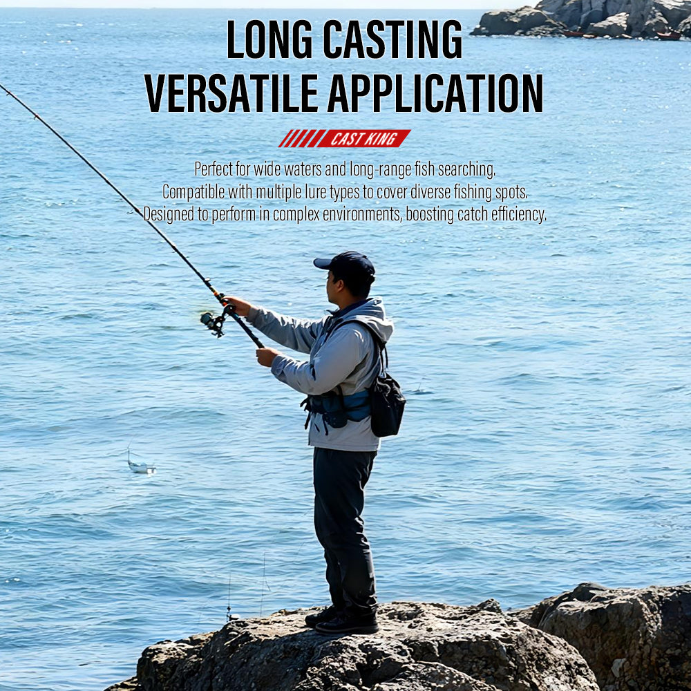 SeaHunter CAST KING Double Tip Carbon Fishing Rod Fuji Guides Casting Spinning Pole