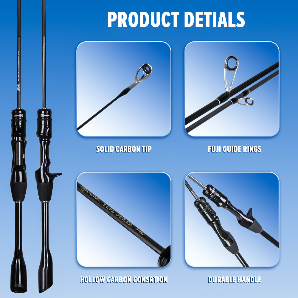 SeaHunter Blue Shark BFS Rod FUJI Guides 80g Ultralight Carbon Fiber UL 1PC