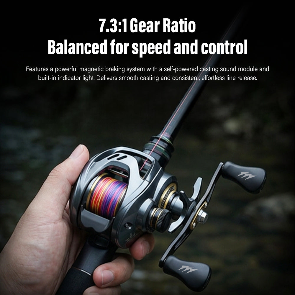 SeaHunter Saturn DC Digital Control Baitcasting Reel 7.3:1 High Speed Saltwater Freshwater Fishing Reel 1PC