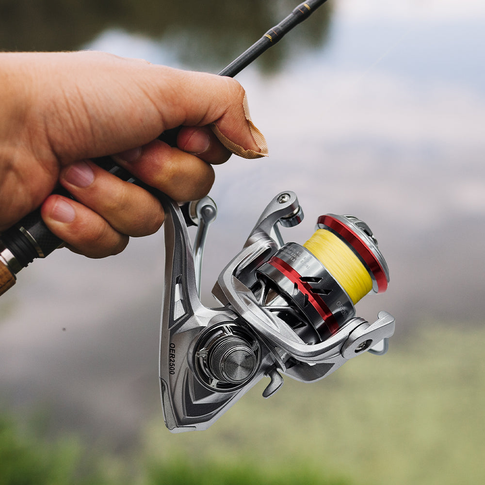 SeaHunter OER Power Handle Spinning Reel 12kg Max Drag Aluminum Shallow Spool Fishing Reel 1PC
