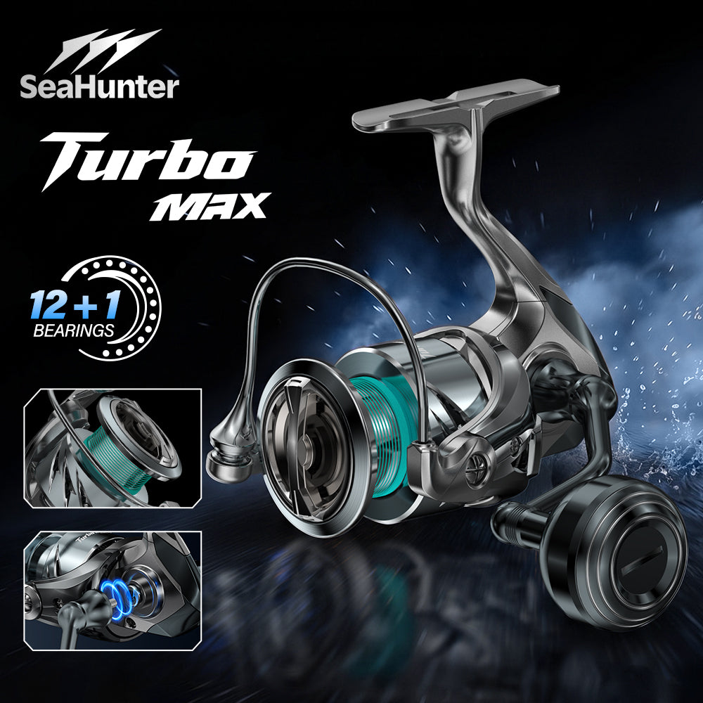 SeaHunter Turbo MAX Spinning Reel 12+1BB 15KG Drag Carbon Fiber Frame Waterproof