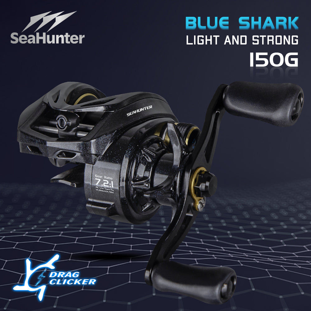 SeaHunter Blue Shark BC Reel 150g Ultralight Drag Clicker 7.2:1 High Speed 1PC