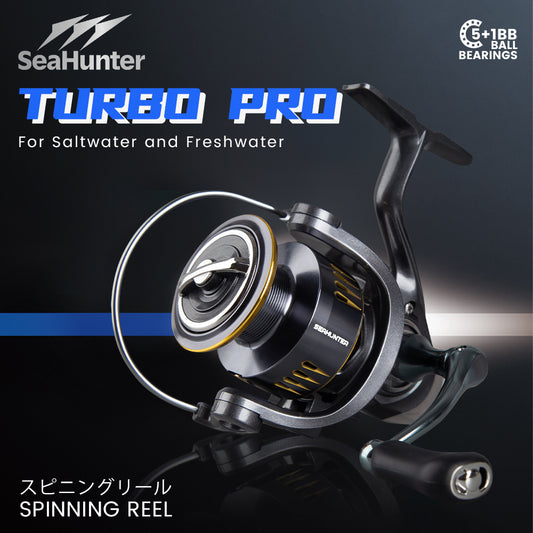 SeaHunter Turbo Pro Spinning Reel 15kg Max Drag Power Handle CNC Spool Saltwater Freshwater Fishing Reel 1PC