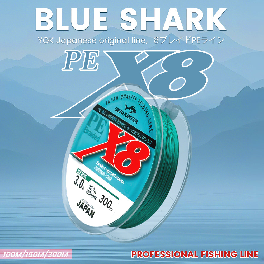 SeaHunter Blue Shark PE X8 Japanese Braided Fishing Line  Smooth Long Cast 1PC