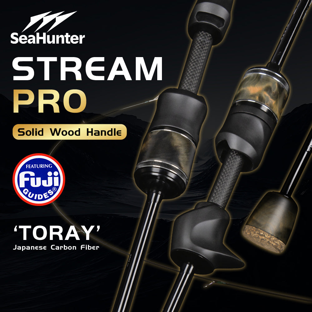 SeaHunter Stream Pro BFS Fishing Rod Fuji Guide Rings Ultralight 1.57m 1.68m Spinning Casting Rod 1PC