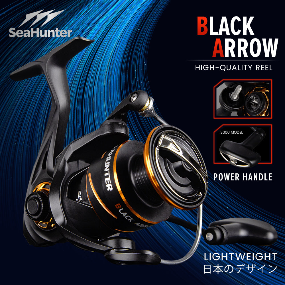SeaHunter Black Arrow Power Handle Spinning Reel 13KG Drag Lightweight Professional 1PC