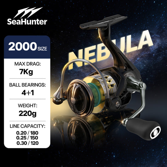 SeaHunter Nebula Spinning Reel Ultra Slow Oscillation Waterproof Metal Handle Long Cast