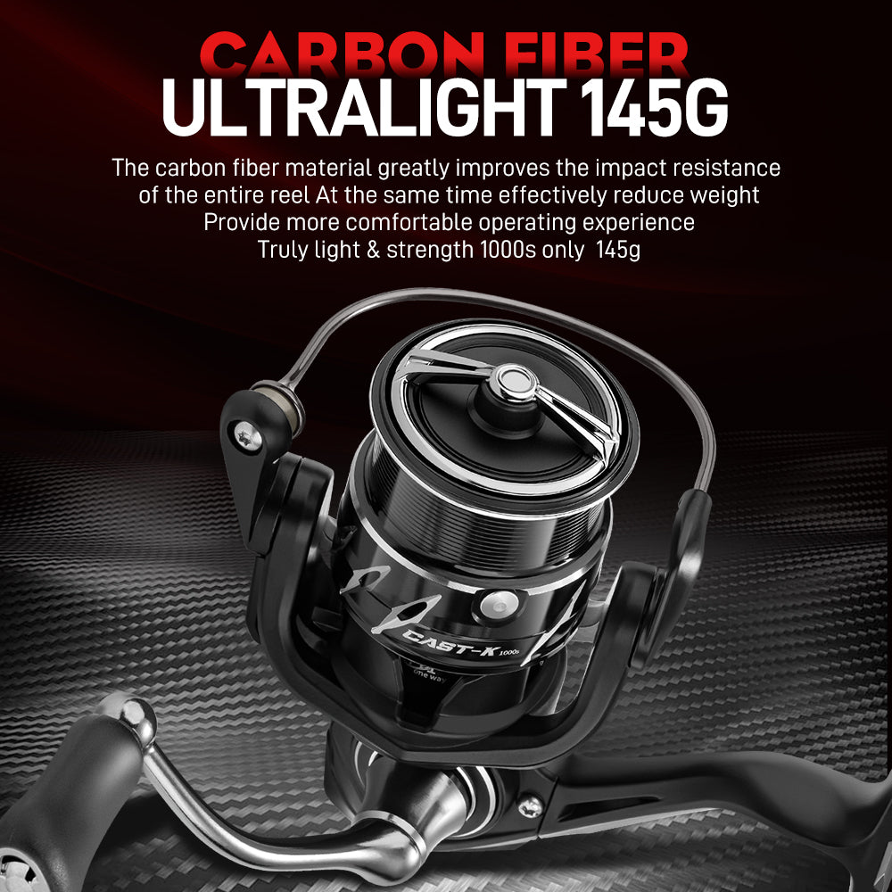 SeaHunter Cast-K Ultralight 145g Carbon Spinning Reel 6kg Drag 7+1BB 1PC