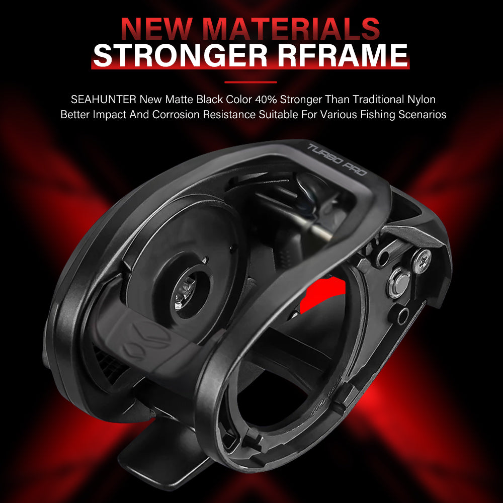 SeaHunter Turbo Pro 8.1:1 Baitcasting Reel 8kg Max Drag Clicker Aluminum Spool Fishing Reel 1PC