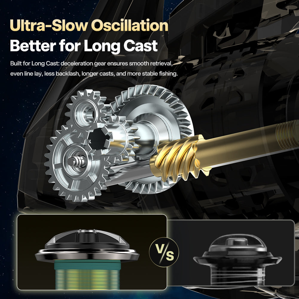 SeaHunter Nebula Spinning Reel Ultra Slow Oscillation Waterproof Metal Handle Long Cast