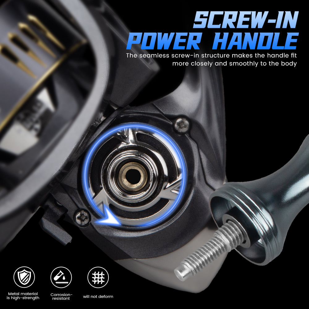 SeaHunter Turbo Pro Spinning Reel 15kg Max Drag Power Handle CNC Spool Saltwater Freshwater Fishing Reel 1PC
