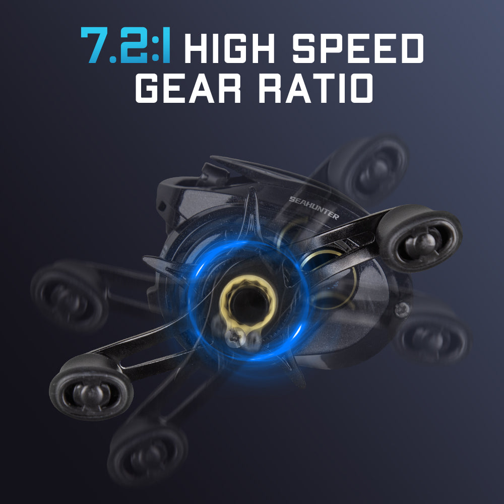 SeaHunter Blue Shark BC Reel 150g Ultralight Drag Clicker 7.2:1 High Speed 1PC