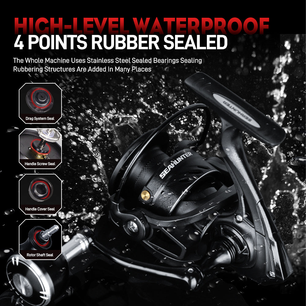 SeaHunter Tinghe Pro Spinning Reel 15kg Drag Carbon Fiber Power Handle Saltwater Freshwater Fishing Reel 1PC