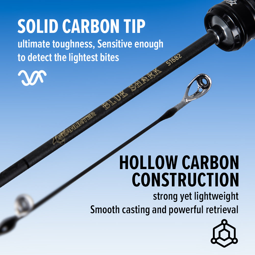 SeaHunter Blue Shark BFS Rod FUJI Guides 80g Ultralight Carbon Fiber UL 1PC