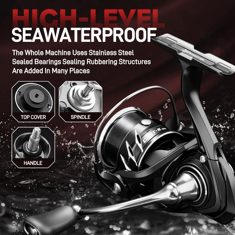 SeaHunter Cast-K Ultralight 145g Carbon Spinning Reel 6kg Drag 7+1BB 1PC