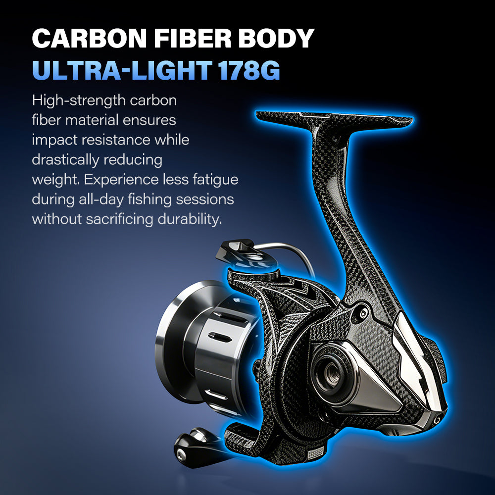 SeaHunter Atlas Ultra Light Spinning Reel Carbon Body Super Slow Oscillation Waterproo