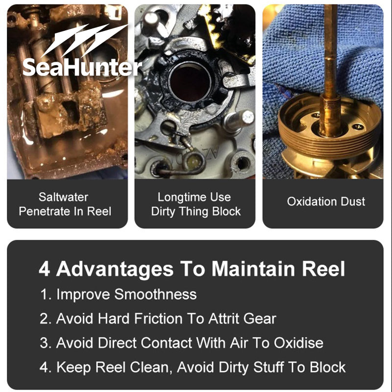 SeaHunter Fishing Reel Oil and Grease 2-Pack Rustproof Lubricant for Spinning and Baitcasting Reels