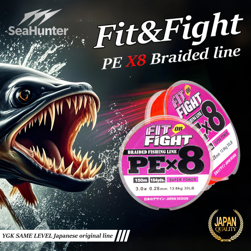 SeaHunter Fit or Fight PE X8 150M 300M Japanese Braided Fishing Line Saltwater 1PC