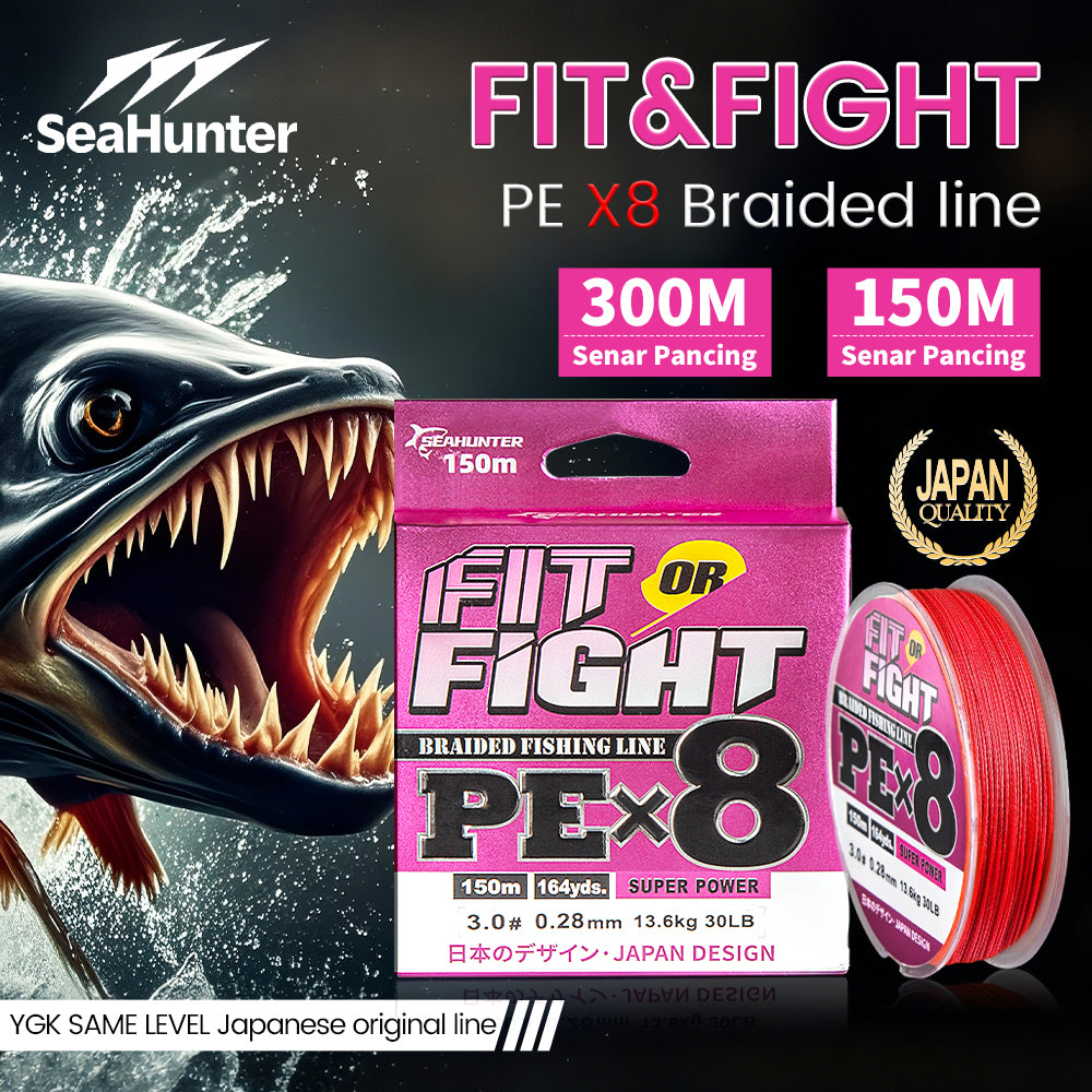 SeaHunter Fit or Fight PE X8 150M 300M Japanese Braided Fishing Line Saltwater 1PC