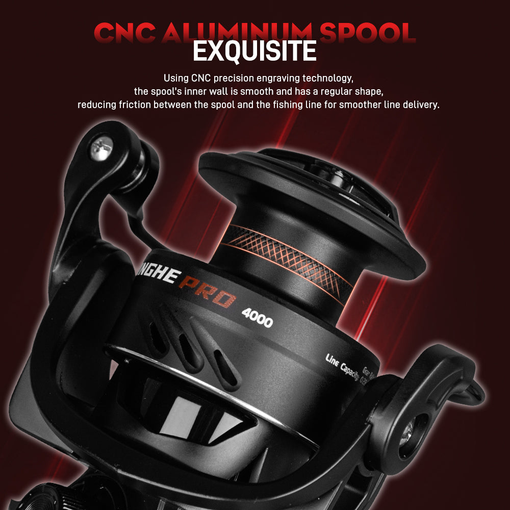 SeaHunter Tinghe Pro Spinning Reel 15kg Drag Carbon Fiber Power Handle Saltwater Freshwater Fishing Reel 1PC
