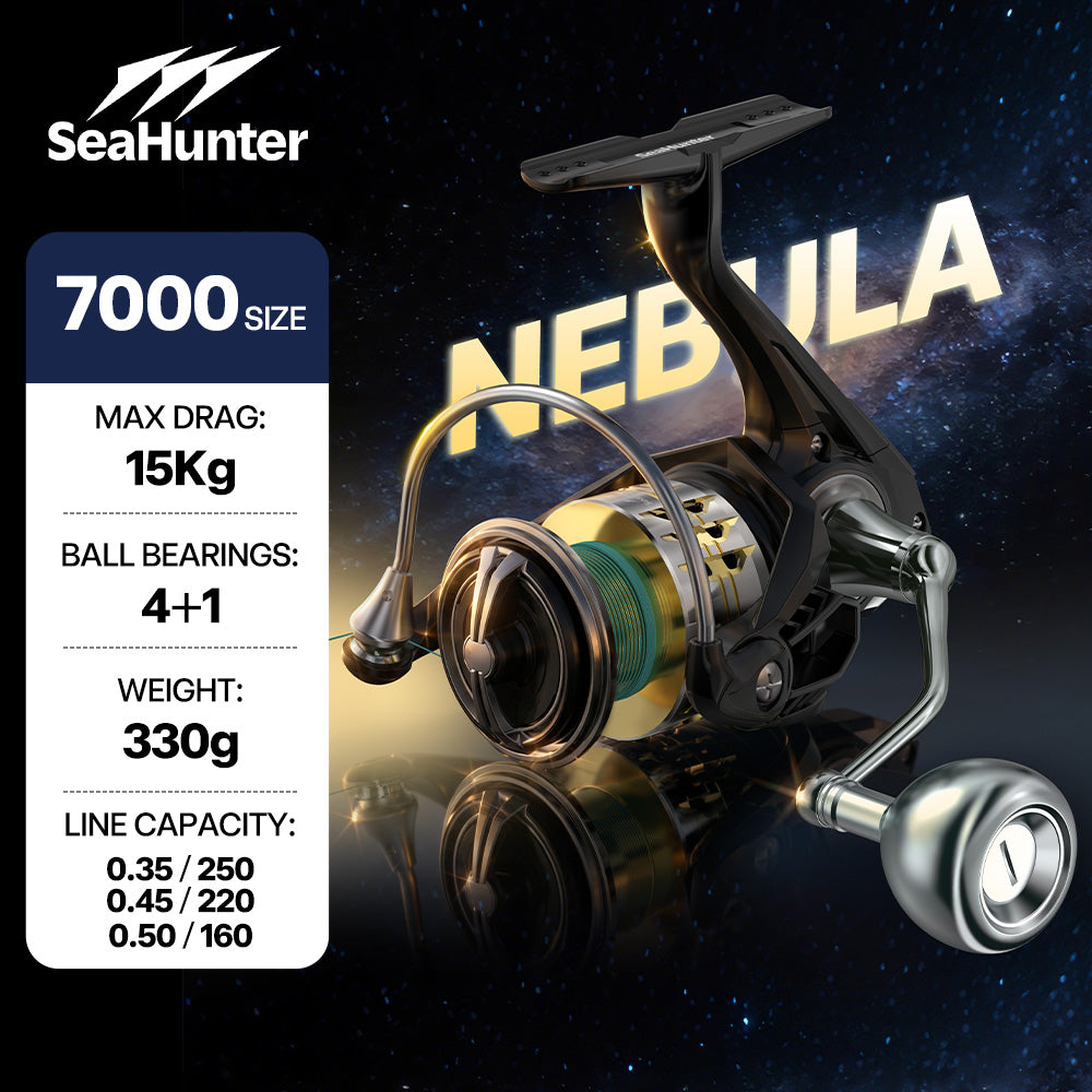 SeaHunter Nebula Spinning Reel Ultra Slow Oscillation Waterproof Metal Handle Long Cast