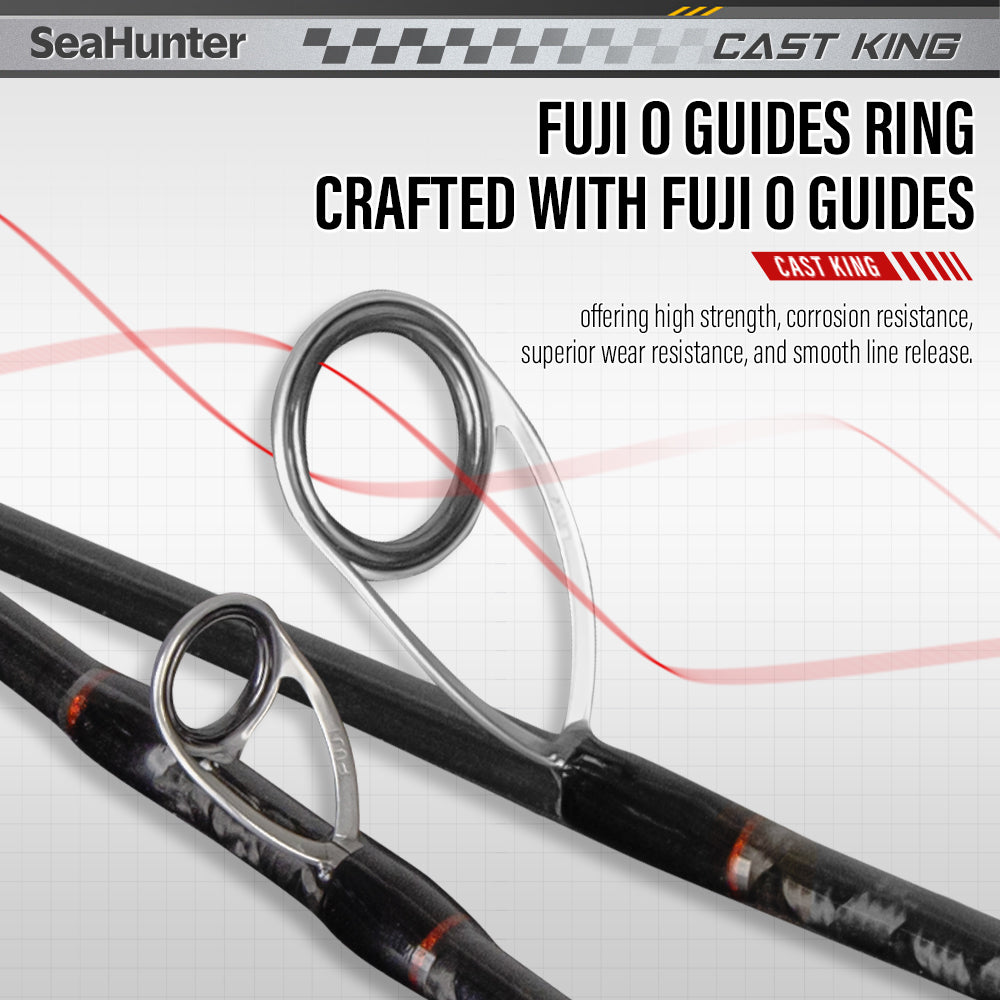 SeaHunter CAST KING Double Tip Carbon Fishing Rod Fuji Guides Casting Spinning Pole