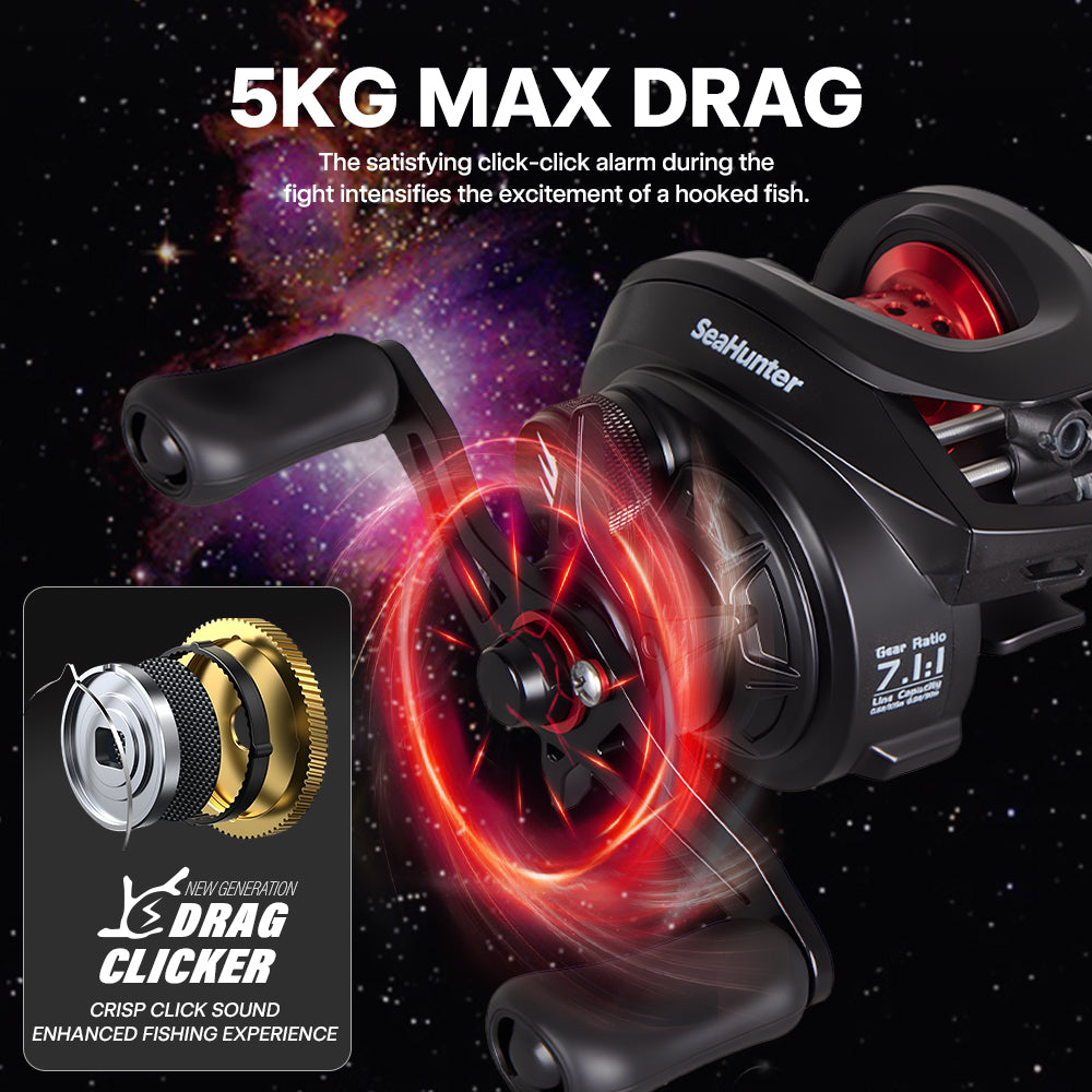 SeaHunter Nebula DC Digital Control Baitcasting Reel 165g Ultralight Saltwater Freshwater Fishing Reel 1PC