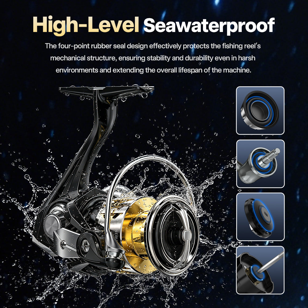 SeaHunter Nebula Spinning Reel Ultra Slow Oscillation Waterproof Metal Handle Long Cast