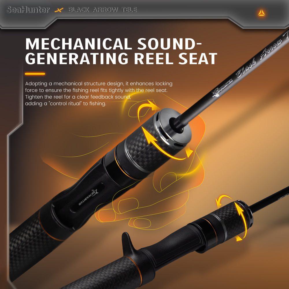 SeaHunter Black Arrow Telescopic Rod FUJI Guides 30T Carbon Ultralight Portable 1PC
