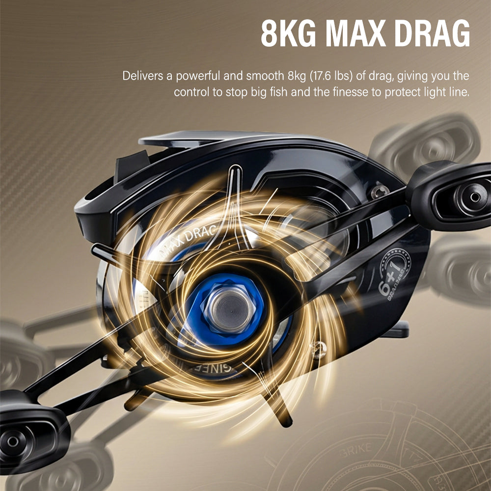 SeaHunter Saturn Baitcasting Reel 7.3:1 Gear Ratio Magnetic Brake Saltwater Freshwater Fishing Reel 1PC