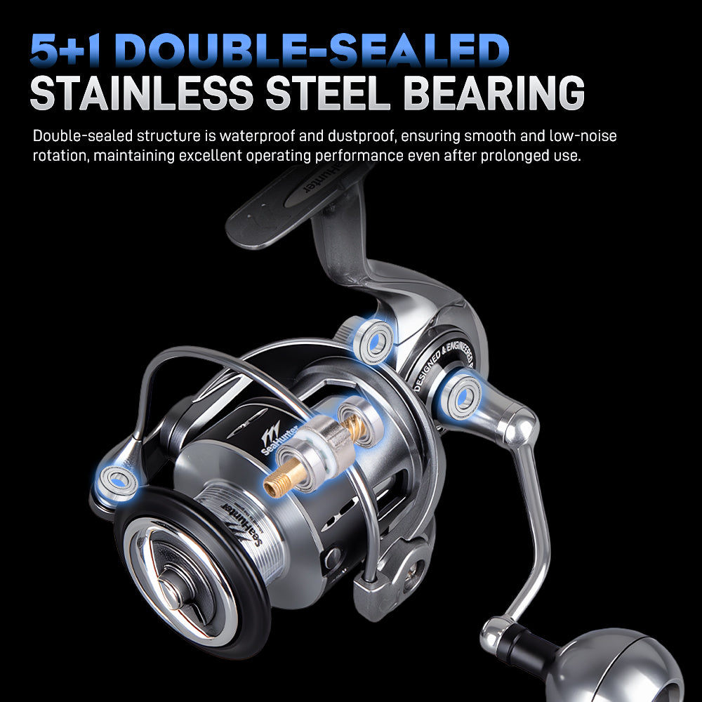 SeaHunter Starfall 20kg Max Drag Power Handle Spinning Reel CNC Spool Saltwater Freshwater Fishing Reel 1PC