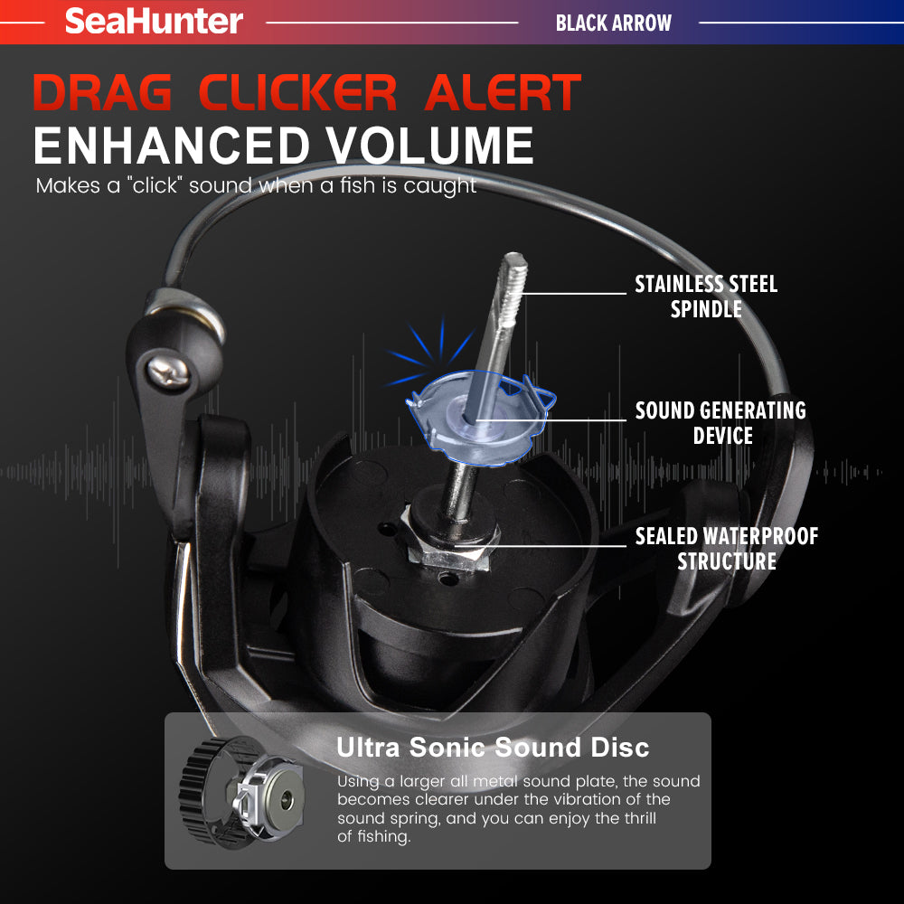 SeaHunter Black Arrow Power Handle Spinning Reel 13KG Drag Lightweight Professional 1PC