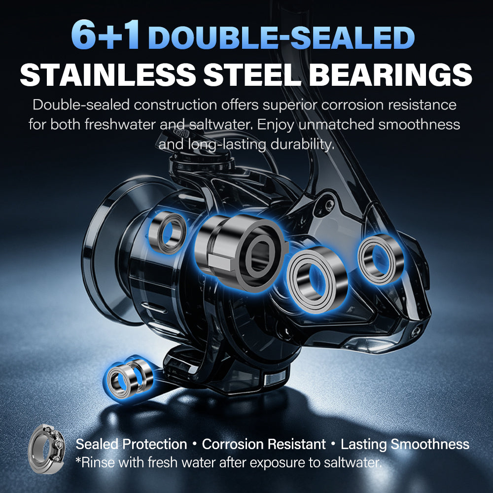 SeaHunter Atlas Ultra Light Spinning Reel Carbon Body Super Slow Oscillation Waterproo