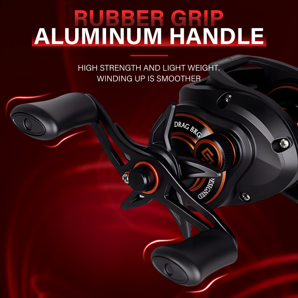 SeaHunter Turbo Pro 8.1:1 Baitcasting Reel 8kg Max Drag Clicker Aluminum Spool Fishing Reel 1PC