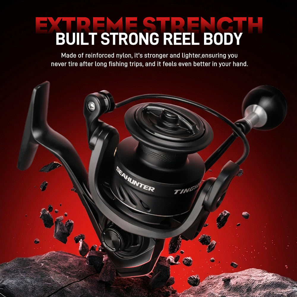 SeaHunter Tinghe Pro Spinning Reel 15kg Drag Carbon Fiber Power Handle Saltwater Freshwater Fishing Reel 1PC
