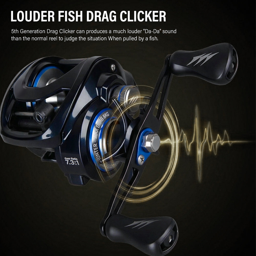 SeaHunter Saturn Baitcasting Reel 7.3:1 Gear Ratio Magnetic Brake Saltwater Freshwater Fishing Reel 1PC