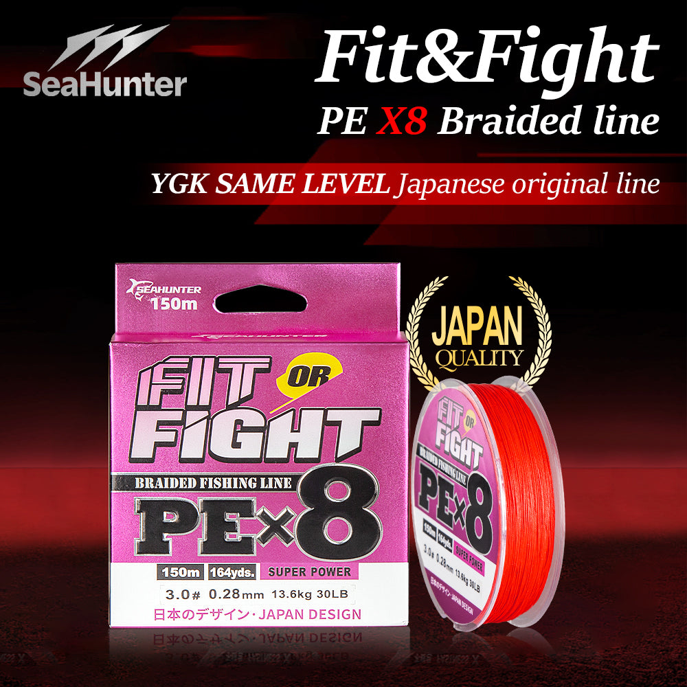 SeaHunter Fit or Fight PE X8 150M 300M Japanese Braided Fishing Line Saltwater 1PC